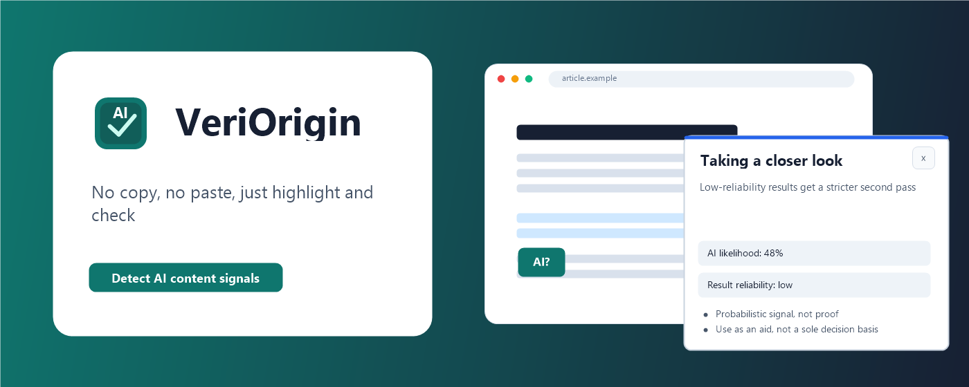 VeriOrigin AI Checker product preview